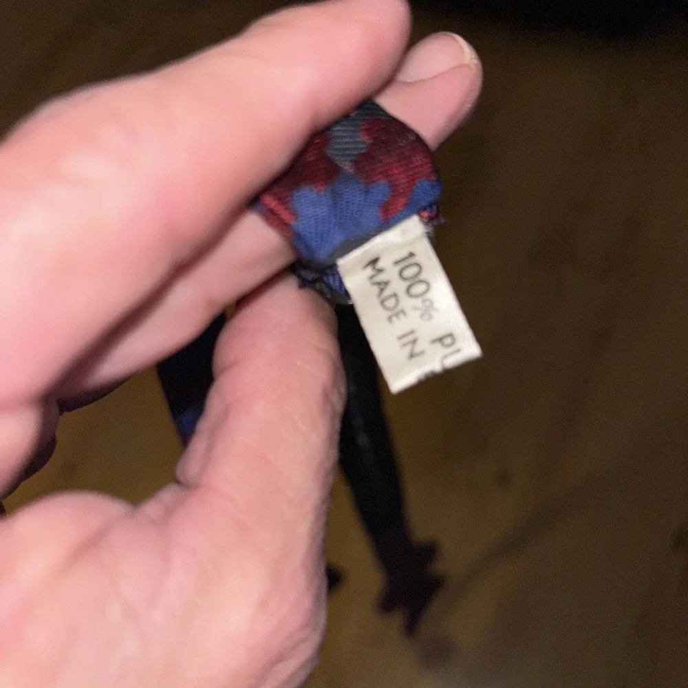 Silk Bow Tie Made In England Navy Red Black Puzzle Textured Self-Tie Adjustable